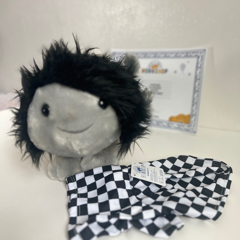 NEW Emo Axolotl Stuffed Animal Check Hoodie Gift Set build a bear BAB - Picture 14 of 15